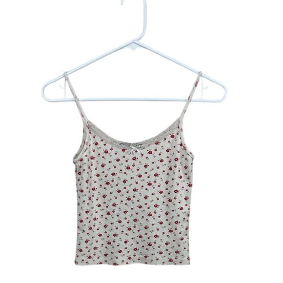 Brandy Melville Skylar Floral Eyelet Lace Trimmed Tank one size - Picture 1 of 8